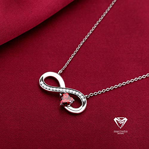 MEGA CREATIVE JEWELRY Collares Mujer"Amor Infinito" Símbolo Sin Límites Colgantes Ilimitado Cristales Swarovski, Regalo de la Joyería