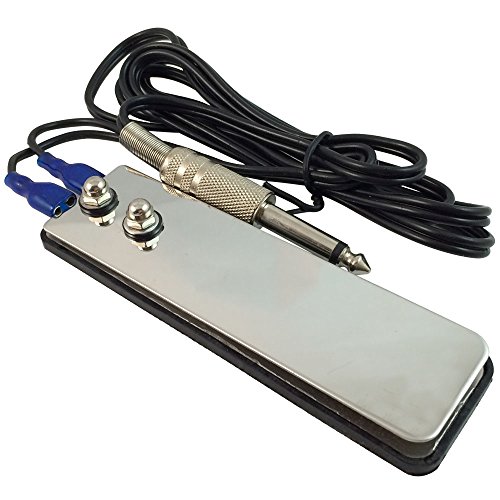 Mini Acero Inoxidable Máquina de Tatuaje Astilla Pie Plano Pedal Interruptor Accesorio Fuente de Alimentación SILVER Para mujeres hombres jovenes