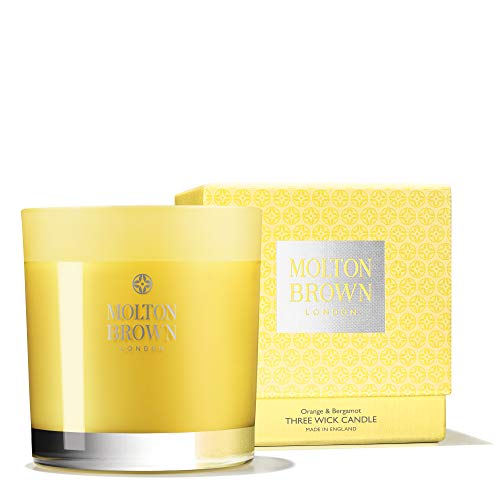 Molton marrón naranja y bergamota tres mecha vela 480 G