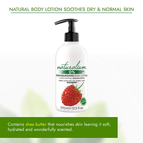 Naturalium Frambuesa - Loción Corporal Dermonutritiva para Piel Normal y Seca, Sin Parabenos, Sin Colorantes, formato 370 ml