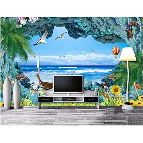 Newberli Custom Art Mural Wallpaper Photo Diy 3D Alta Calidad Coral Reef Marine Scenery Room Decoration