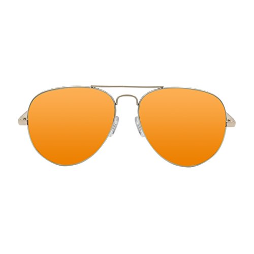 Ocean Sunglasses Banila Aviator - Gafas de Sol metálicas - Montura : Dorada - Lentes : Naranja Espejo (3701.3)
