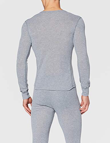 Odlo Bl Top Crew Neck L/S Active Warm Camiseta, Hombre, Grey Melange, M