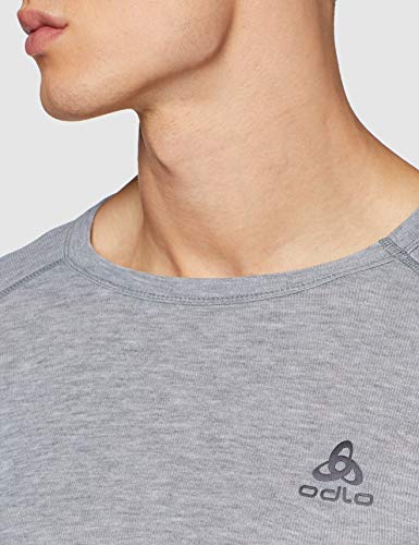 Odlo Bl Top Crew Neck L/S Active Warm Camiseta, Hombre, Grey Melange, M