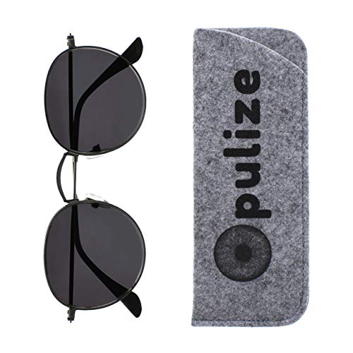 Opulize Sol Años 60 clásicos Retro Redondo Mate Gunmetal Puntas Negras Hombres Mujeres Lectores De Sol Gafas De Lectura UV400 S94-7 +3,00