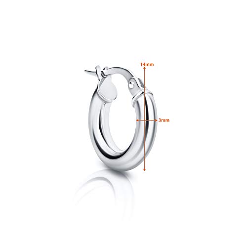 Orovi pendientes de mujer aros en oro blanco 9 kilates ley 375