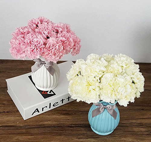 Outflower 6 PCS Artificial Falso Clavel de Flores Decoraciones para el Hogar Flor de la Boda Regalo Creativo del día de la Madre（Rojo）