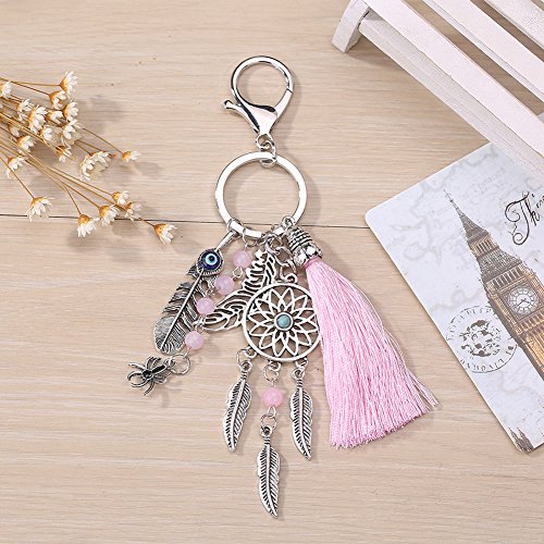 Oyfel Metal llavero Trousseau port llave Bohemian Gemstone Palm Leaf coche recuerdo regalo colgante de accesorios teléfono automáticos cumpleaños peluquería de moda 1 pcs 16.5CM