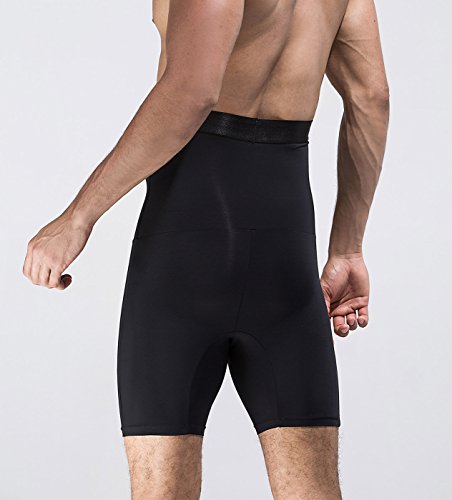 Panegy - Hombre Calzoncillos Bóxer con Faja Moldeadora Abdominal Transpirable Suave Ropa Interior con Cinturón Adelgazante Reductor Men Underwear - Negro - L