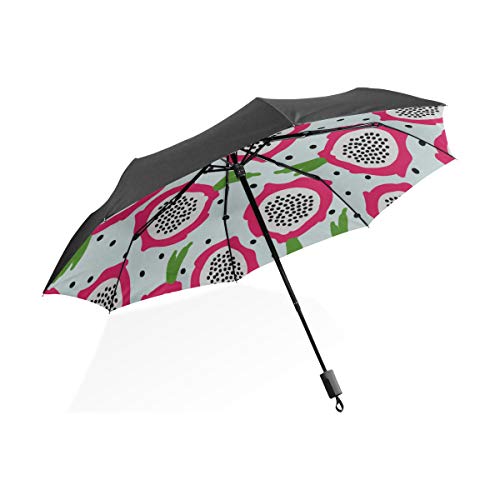Paraguas para niños para Lluvia Chicos maduros y deliciosos Papaya Paraguas Plegable Compacto portátil Protección contra Rayos UV A Prueba de Viento Mujeres de Viaje al Aire Libre Paraguas Grandes pa