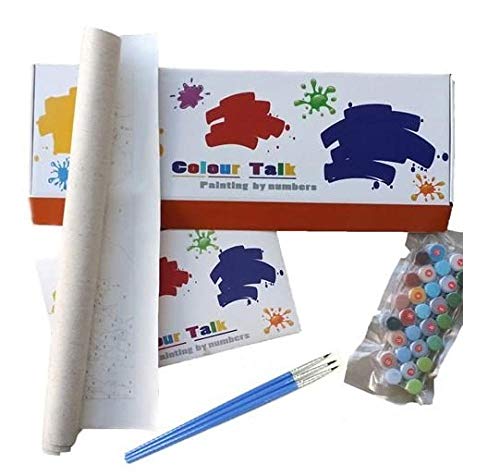 Pintura por Números Cuadros de Colorear por Números Kit para- Lindo perrito sacando la lenguaPintar en Lienzo DIY Bricolaje Adultos Niños Decoracion de Pared Regalos -40x50cm