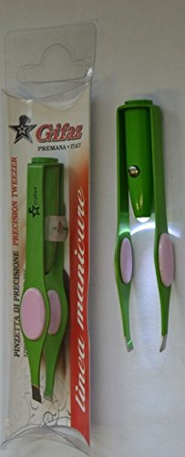 PINZA PARA PESTAÑAS CON LUZ Y POGGIADITO VERDE