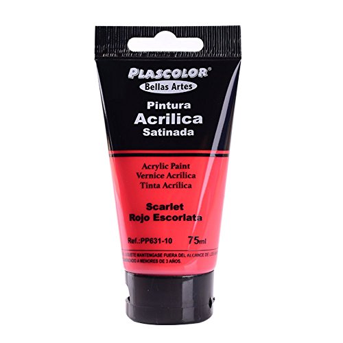 Plascolor PP631-10 - Pintura acrílica, 75 ml, color rojo escarlata