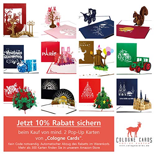 'Pop Up tarjeta Fútbol Fan Azul & Blanco – 3d tarjeta de fútbol Schalke, Hamburgo, Berlin? Fútbol Cumpleaños Tarjeta de invitación