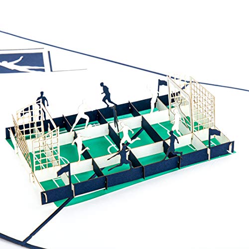 'Pop Up tarjeta Fútbol Fan Azul & Blanco – 3d tarjeta de fútbol Schalke, Hamburgo, Berlin? Fútbol Cumpleaños Tarjeta de invitación