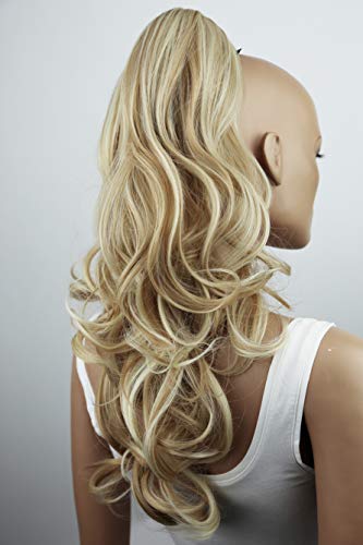 PRETTYSHOP Voluminosa corrugado peluca peluca trenza cola de caballo Cola de caballo fibra sintética 60cm mezcla rubia H14