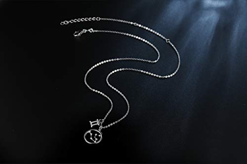 Qings Géminis Colgante Geminis Collar Astrología Zodiacal Horóscopo Signos Símbolo para Mujer Plata Esterlina 925 Collares