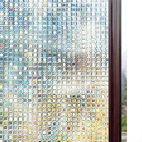 rabbitgoo Vinilos para Ventanas Privacidad 3D Laminas Translucido Vinilo Cristal Ventanas Adhesivos Pegatina para Decorativos, Pelicula Electrostática para Ducha Mampara Ventanas 90X200CM