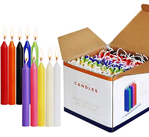 SaiXuan Velas 100 Colores Surtidos de hechizos Velas sin Goteo pequeño para Chimes, Magia, Congregación, vigilia con Velas, rituales, Decoración de Fiesta (10 Colores) 4 Pulgadas de Alto