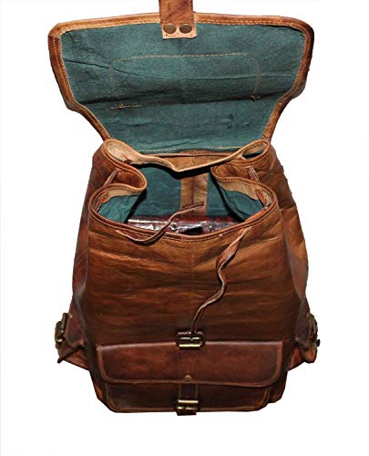 San Valentín Regalo por Mochila Colegio Bolsa de Piel auténtica Hecho a Mano Bolsa de Viaje portátil Bolsa para Venta, Color marrón Oscuro (18)