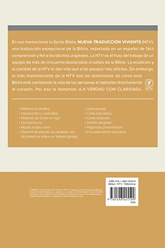 Santa Biblia Ntv, Edición de Referencia Ultrafina, Letra Grande (Sentipiel, Azul, Índice)