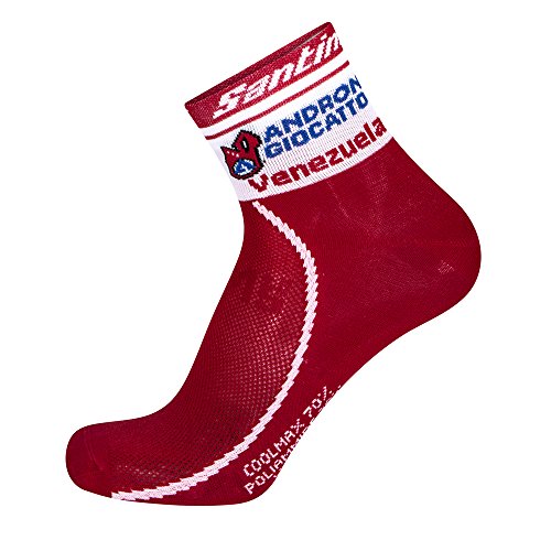 Santini Replica - Calcetines, Talla X-L/2X-L, Color Blanco/Rojo