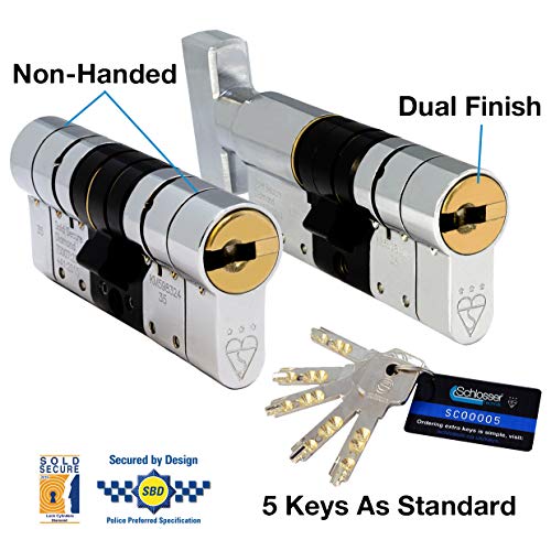 Schlosser Technik - Eurocilindro de alta seguridad (5 llaves), certificación TS007 3 estrellas, Sold Secure Diamond y Secured by Design