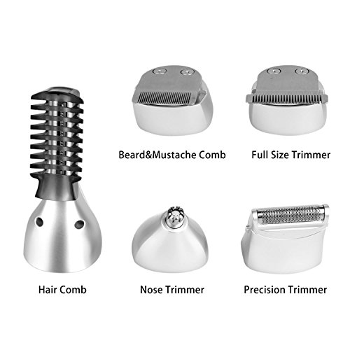 Sminiker 5 EN 1 Multifuncional Máquina Recortadora Profesional Impermeable Cortapelos Kit afeitadora eléctrica Hombre Afeitadora Recortador Barba Nariz y Orejas Depilación Cortar de Pelo de Precisión