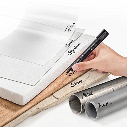 Staedtler Lumocolor 350 WP8. Rotuladores permanentes con punta biselada. Estuche con 8 marcadores de colores variados.