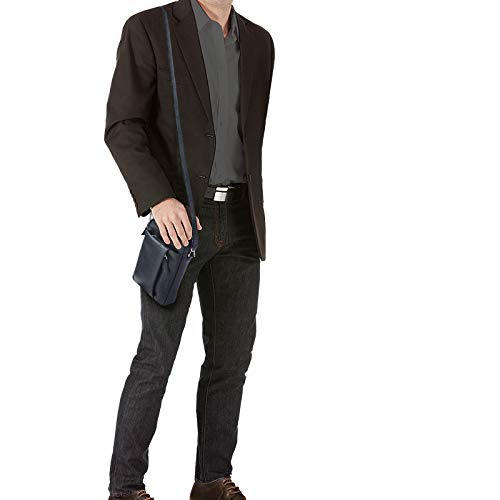 STILORD 'Fiete' 2-en-1 Bolso Bandolera Piel/Bolso Mano Hombre Piel Vintage Bolso Mensajero pequeño Bolso Mano con asa de Cuero auténtico, Color:Negro