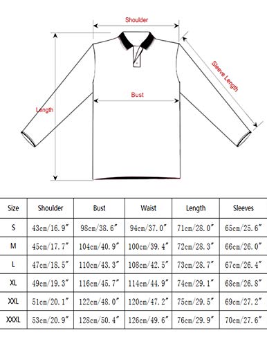 STTLZMC Casual Polo Hombre Mangas Largas Camisetas Deporte Algodón Clásico Plaid Cuello,Blanco,Large