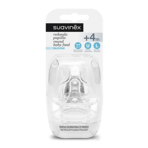 Suavinex Tetina Papilla Silicona Redonda, 2 Unidades