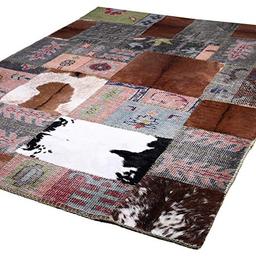 The Rug Republic - Alfombra de aramis (160 x 230 cm, lana y piel natural)