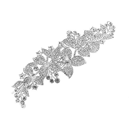 Tiaras Corona Mujer, Queen Crown Baroque Pequeño Peine De Plata Con Incrustaciones De Hojas De Cristal Para Adultos Diademas Para Niñas Joyería Para El Cabello Boda Nupcial Fiesta De Cumpleaños