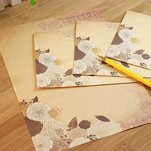 TOOGOO Juegos de papeleria vintage de 40 hojas con sobres para escribir letras