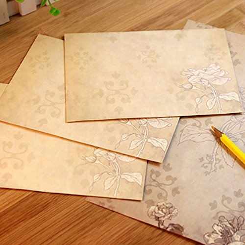 TOOGOO Juegos de papeleria vintage de 40 hojas con sobres para escribir letras