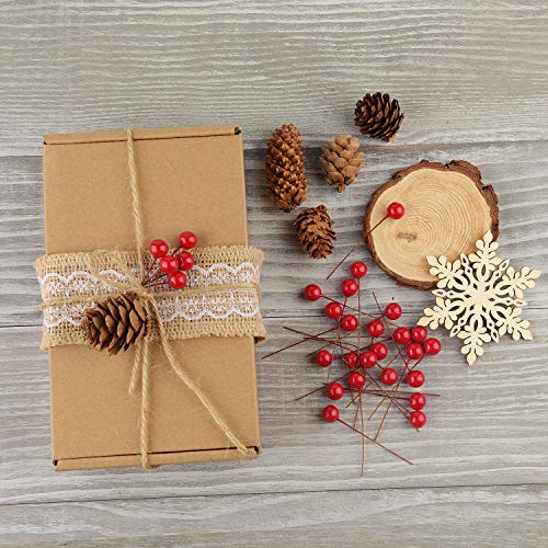 TUPARKA 150 Pcs Christmas Holly Berries Bayas Artificiales para Guirnaldas de Navidad Decoraciones Guirnalda Fabricación de Suministros Decoración de la Fiesta de Navidad