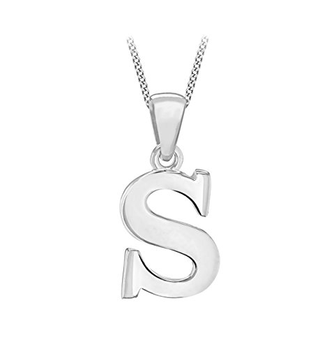 Tuscany Silver Collar con colgante de mujer con plata de ley (925/1000), letra S, 46 cm