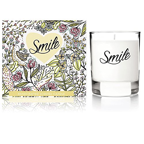 We Love Home – Vela aromática de Cera 100% Vegetal con Fresca Fragancia a cítricos Modelo Smile