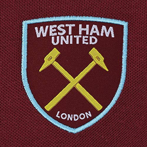 West Ham United FC Polo Oficial Para Hombre - con el Escudo del Club - Granate - S