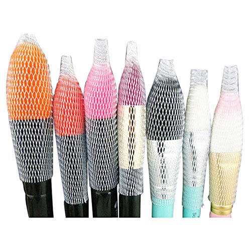 WOVELOT 100 pcs cubierta de envoltura de protecciones de malla para guardar pluma de pinceles de maquillaje(blanco)