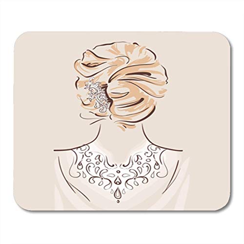 Yanteng Gaming Mouse Pad Accesorios para el Cabello Hermoso para la Boda Novia con Ella Hecho y decoración Oficina Respaldo de Goma Antideslizante Tapete para ratón