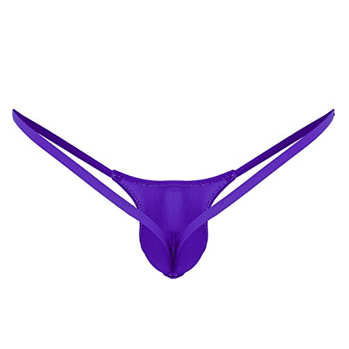 YOOJIA Hombre Sexy Jockstrap Mini Micro Tanga Ropa Interior Erótica Bikini G-String Briefs Underwear Lencería Atractiva Slips Morado X-Large