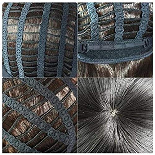 Yxshz elegante nuevo rubio corto ligero ondulado pelo peluca resistente al calor para mujeres señora