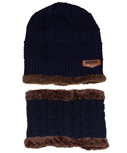 ZZLAY Kids Winter Thick Beanie Hat Bufanda Conjunto Slouchy Warm Snow Knit Skull Cap