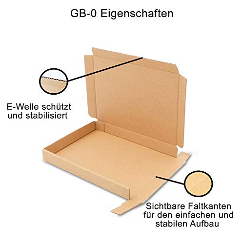 100 cajas grandes para cartas (165 x 125 x 20 mm), color marrón GB-0 A6 para envío de cartas DHL DPD GLS H