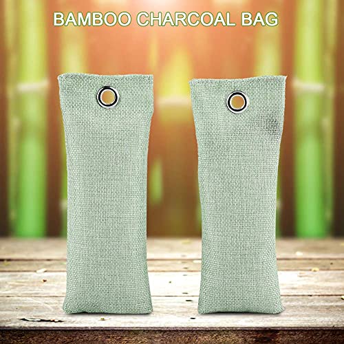 2 bolsas de purificador de aire reutilizables carbón activado bambú para la cocina el olor del coche el deshumidificador los zapatos desodorizantes bolsas para coches armarios baños zonas de mascotas