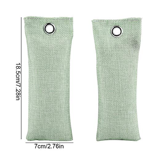 2 bolsas de purificador de aire reutilizables carbón activado bambú para la cocina el olor del coche el deshumidificador los zapatos desodorizantes bolsas para coches armarios baños zonas de mascotas