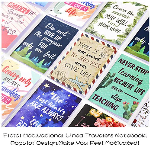 20 Piezas de Cuadernos Inspiradores Florales Pequeñas Libretas de Bolsillo Mini Cuaderno de Diario de Motivación Lindo Cuaderno Inspirador Positivo para Oficina Escuela Hogar Viaje, 10 Estilos