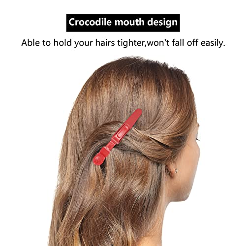 24 Piezas Clips de Pelo de Alligator,Profesional Peluqueria Hebillas,Cocodrilo Pinza de Cabello para Marcar Peinar Planchar (multicolor)